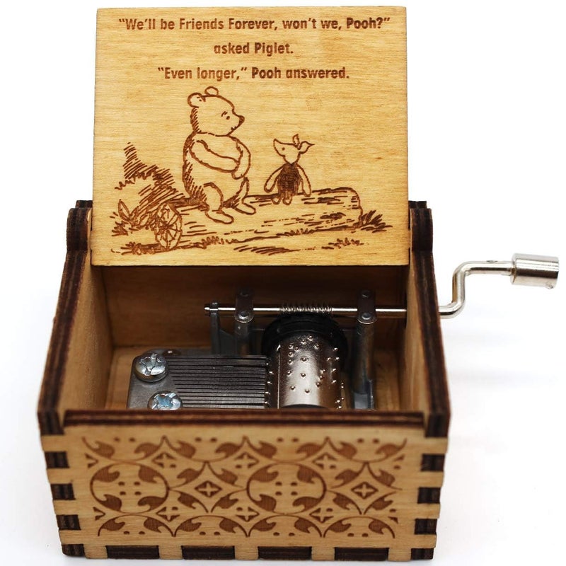 Ukebobo Wooden Music Box - The Pooh Saying Gift, Merry Christmas & New Year's Gift - 1 Set - Image 2